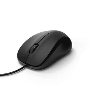 Hama Computermaus mit Kabel (Maus ohne Klickgeräusche für PC, Laptop und Notebook, geeignet für Rechts- und Linkshänder, gummierte Oberfläche für gute Griffigkeit, 1200 dpi,) schwarz