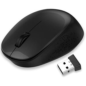 LeadsaiL Maus Kabellos, 2.4G Wireless Maus Leise mit USB Empfänger, 1600 DPI Optical Tracking, 3 Tasten Mäuse, Für Links- und Rechtshänder, Kompatibel mit PC, Mac, Laptop, Windows Schwarz