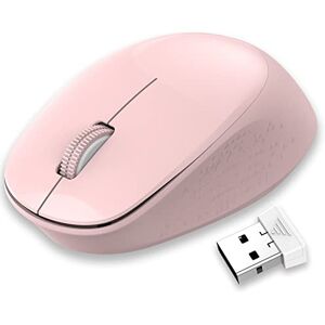 LeadsaiL Maus Kabellos, 2.4G Wireless Maus Leise mit USB Empfänger, 1600 DPI Optical Tracking, 3 Tasten Mäuse, Für Links- und Rechtshänder, Kompatibel mit PC, Mac, Laptop, Windows Rosa