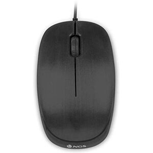 NGS Flame Black Optische Maus von 1000dpi und USB Cable, Computer- oder Laptop-Maus mit 3 Tasten, für Links- und Rechtshänder, Schwarz