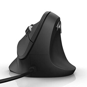 Hama ergonomische Maus (Vertikale Maus kabelgebunden für Rechtshänder, 3 Geschwindigkeitsstufen bis 1800dpi, gegen Tennisarm, Mausarm, RSI-Syndrom) schwarz
