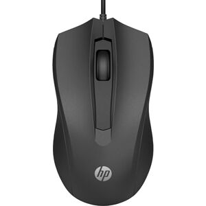 HP 100 Maus (kabelgebundene Maus, Linkshänder, Rechtshänder, bis 1.600 DPI, USB-A Anschluss) schwarz