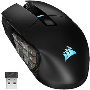 Corsair SCIMITAR ELITE WIRELESS MMO Gaming Mouse 26.000 DPI 16 Programmierbare Tasten Bis zu 150 Stunden Akkulaufzeit iCUE-Kompatibel PC, PS5, PS4, Xbox Schwarz