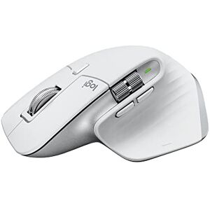 Logitech MX Master 3S für Mac — Ultraschnell scrollende Bluetooth-Maus, ergonomisch, 8K DPI, Glass Tracking, leises Klicken, USB-C, Apple, iPad — Hellgrau