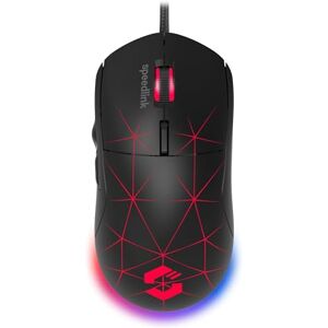 Speedlink CORAX Gaming Maus mit Kabel konfigurierbare RGB Beleuchtung, 5 programmierbare Tasten, DPI-Schalter bis 3.200 dpi, kabelgebunden, stoffummanteltes Kabel, schwarz