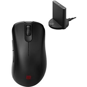 BenQ Zowie EC2-CW Kabellose Ergonomische Esports Gaming Maus, Verbesserter Empfänger, Mausrad mit 24 Stufen, Ohne Treiber, Mittlere Größe, Schwarz