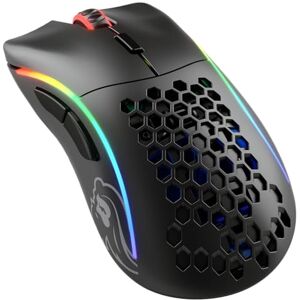 Glorious Gaming Model D Wireless Gaming Mouse – Superleichte 69 g, verzögerungsfreier 2,4-GHz-Funk, bis zu 71 Stunden Akku, RGB-Beleuchtung, BAMF-Sensor, ergonomisch, 6 Tasten – Mattschwarz