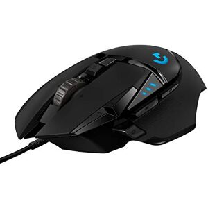 Logitech 502 HERO High-Performance Gaming-Maus mit HERO 25K DPI optischem Sensor, RGB-Beleuchtung, Gewichtstuning, 11 programmierbare Tasten, anpassbare Spielprofile, PC/Mac Schwarz