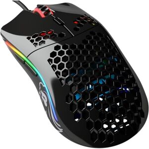 Glorious Gaming Model O- (Minus) Compact Wired Gaming Mouse – Im superleichten Wabendesign mit 58 g, RGB-Beleuchtung, Pixart 3360 Sensor, Omron-Schalter, beidhändig – Glänzend Schwarz