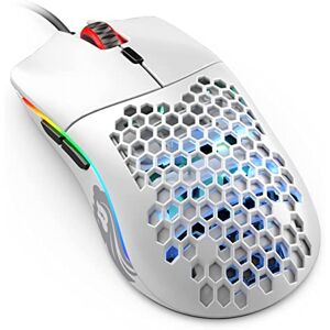 Glorious Gaming Model O Wired Gaming Mouse – superleichtes Wabendesign mit 67 g, RGB-Beleuchtung, Pixart 3360 Sensor, Omron-Schaltern, beidhändig – Mattweiß