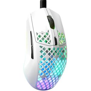 SteelSeries Aerox 3 RGB Gaming-Mouse mit Öffnungen in der Oberfläche Federleichtes, wasserabweisendes Design Optischer TrueMove Core-Sensor mit 8.500 DPI Snow