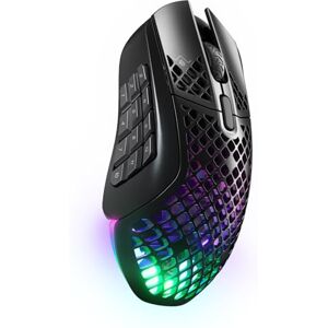 SteelSeries Aerox 9 Wireless RGB Gaming-Mouse mit Öffnungen in der Oberfläche Federleichtes, wasserabweisendes Design 18 Tasten Bluetooth/2,4 GHz – Optischer TrueMove Air-Sensor mit 18.000 DPI