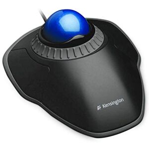 Kensington Orbit TrackBall, Kabelgebundene ergonomische TrackBall-Maus mit Scroll-Ring, 40 mm Kugel, Kompatibel mit Windows & macOS, für Rechts- und Linkshänder, Schwarz/Blau, K72337EU