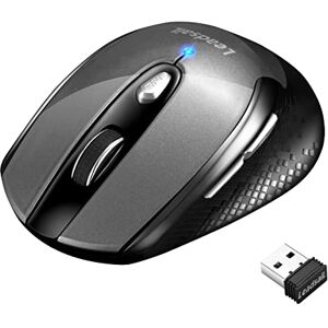 LeadsaiL Leise Kabellose Maus 2,4 GHz 1600 DPI Optical Tracking, 6 Tasten Optische Computermaus, PC Maus mit USB Nano Empfänger, Kompatibel mit PC, Mac, Laptop Grau