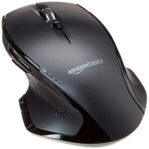 Amazon Basics Ergonomische kabellose Maus mit Schnell-Scrolling, normale Größe, Schwarz