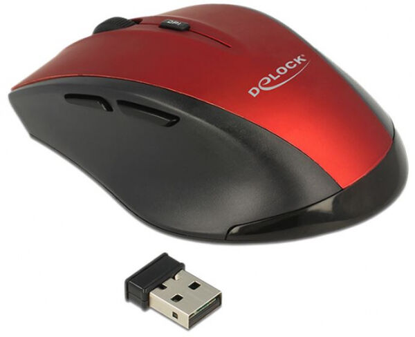 DeLock 12493 - Ergonomische optische 5-Tasten Maus 2,4 GHz wireless