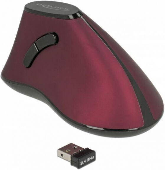 DeLock 12528 - Ergonomische vertikal optische 5-Tasten Maus 2,4 GHz wireless