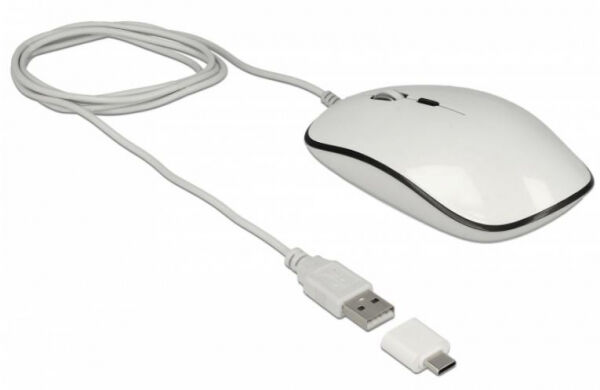 DeLock 12532 - Optische 4-Tasten USB Typ-A + USB Type-C Desktop Maus