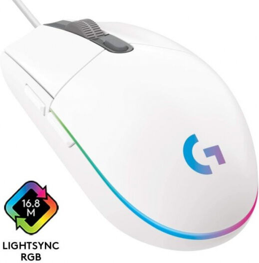 Logitech G203 Lightsync - USB-Maus - Weiss