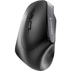 CHERRY MW 4500 LEFT, kabellose Maus, ergonomische Linkshändermaus im 45° Design, 6 Tasten und Scrollrad, präziser Sensor mit 3-stufig regelbarer Auflösung, Schwarz