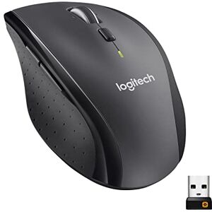 Logitech M705 Marathon Kabellose Maus, 2,4 GHz mit USB-Unifying-Empfänger, 1000 DPI, 5 programmierbare Tasten, 3-Jahres-Batterie, Kompatibel mit PC, Mac, Laptop und Chromebook Grau