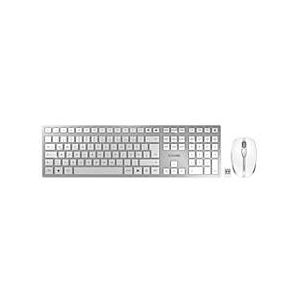 Funktastatur mit Maus Cherry DW 9100 SLIM, QWERTZ, USB/Bluetooth, wiederaufladbar, Maus mit 6 Tasten, bis 2400 dpi, bis 10 m, silber-weiß