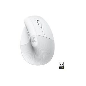 Logitech Lift Vertical Ergonomic Mouse - vertikale Maus - Bluetooth, 2.4 GHz - Off-White