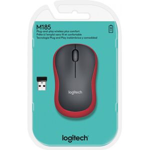 Logitech Maus M185, Wireless, rot Optisch, 1000 dpi, 3 Tasten, Retail