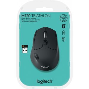 Logitech Maus M720, Triathlon, Wireless, Unifying, Bluetooth, schwarz Optical, 1000 dpi, 8 Tasten, Retail