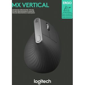 Logitech Maus MX Vertical, Wireless, Unifying, Bluetooth, anthrazit Laser, 4000 dpi, 6 Tasten, Akku, Retail