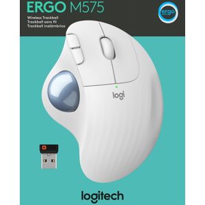 Logitech Maus M575, Ergo, Wireless, Unifying, Bluetooth, weiss Optisch, 400-2000dpi, 5 Tasten, Trackball, Retail