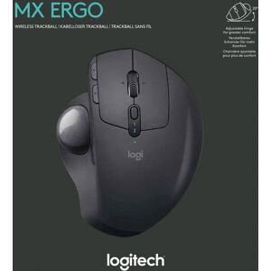 Logitech Maus MX Ergo, Wireless, Unifying, schwarz Optisch, 440 dpi, 8 Tasten, Trackball, Akku, Retail