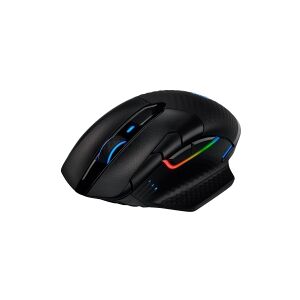 Corsair Microsystems CORSAIR Gaming DARK CORE RGB PRO SE - Mus - optisk - 8 knapper - trådløs, kabling - USB, 2.4 GHz, Bluetooth 4.2 LE - sort