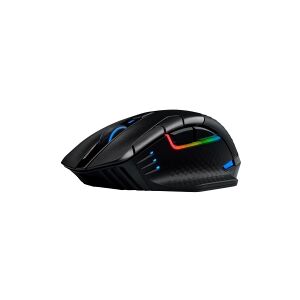 Corsair Microsystems CORSAIR Gaming DARK CORE RGB PRO - Mus - optisk - 8 knapper - trådløs, kabling - 2.4 GHz, Bluetooth 4.2 LE, USB 2.0 - sort