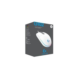 Logitech Gaming Mouse G102 LIGHTSYNC - Mus - højrehåndet - optisk - 6 knapper - kabling - USB - hvid