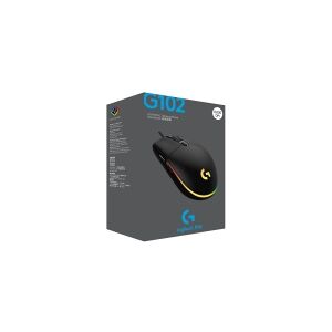 Logitech Gaming Mouse G102 LIGHTSYNC - Mus - højrehåndet - optisk - 6 knapper - kabling - USB - sort