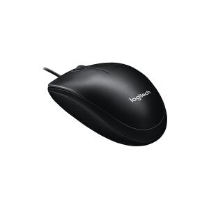 Logitech®   M100 - Mus - højre- og venstrehåndet - optisk - 3 knapper - kabling - USB - sort