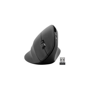 SPEEDLINK PIAVO - Lodret mus - ergonomisk - højrehåndet - optisk - 5 knapper - trådløs - 2.4 GHz - trådløs modtager (USB) - sort gummi - hængeboks