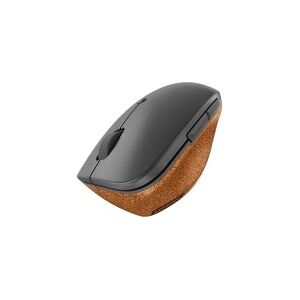 Lenovo Go - Mus - ergonomisk - blå optisk - 6 knapper - trådløs - 2.4 GHz - trådløs modtager (USB) - stormgrå med naturlig kork - detailsalg