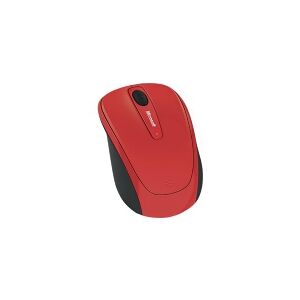 Microsoft Wireless Mobile Mouse 3500 - Limited Edition - mus - højre- og venstrehåndet - optisk - 3 knapper - trådløs - 2.4 GHz - trådløs modtager (USB) - flammerødt skinnende