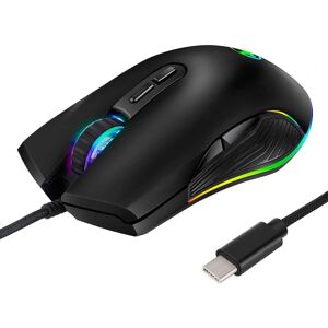 Usb C Mus Type C Ergonomisk Wired Mus Rgb Gaming Mus Optisk Mus