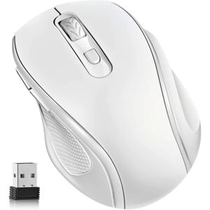 YIXI Trådløs mus, 2,4G trådløs mus Bærbare mus med Nano-modtager, til bærbar, notebook (hvid)