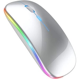 FMYSJ Bluetooth mus til Ipad, trådløs mus til Macbook Air/mac/pc/laptop (sølv)