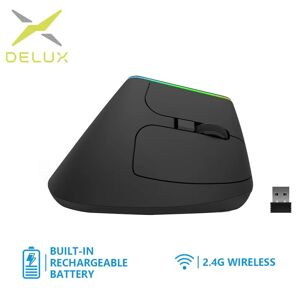 Delux-Souris verticale ergonomique M618DB  aste  sans fil  2.4GHz  souris de jeu RVB  1600 ug I