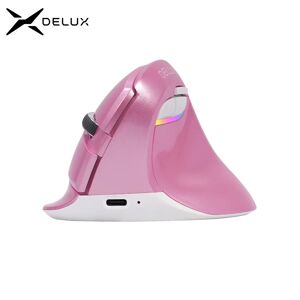 Delux M618 Mini souris sans fil Bluetooth + USB clic silencieux souris d'ordinateur verticale