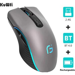 KuWFi – souris d'ordinateur 2 en 1  4.0 DPI  2.4 + 2400 Ghz  double Mode  sans fil  Portable