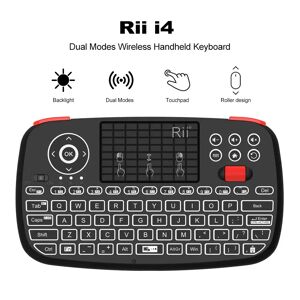 Rii-Mini clavier sans fil Bluetooth i4  souris rétroéclairée TouchSub  2.4GHz  télécommande pour