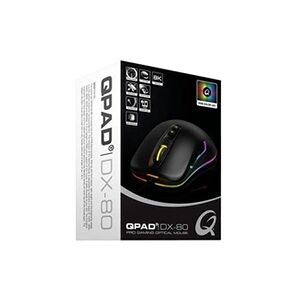 QPAD DX-80 - Souris - pour droitiers - optique - 7 boutons - filaire - USB - noir soyeux - Publicité