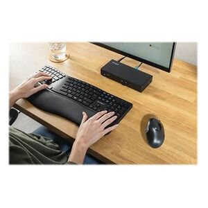 Kensington Pro Fit Ergo Wireless Mouse - Souris - ergonomique - 5 boutons - sans fil - 2.4 GHz, Bluetooth 4.0 LE - récepteur sans fil USB - noir - Pour la vente - Publicité