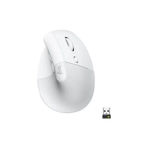 Lift for Business - Souris verticale - ergonomique - 6 boutons - sans fil - Bluetooth, 2.4 GHz - récepteur USB Logitech Logi Bolt - blanc cassé - Publicité